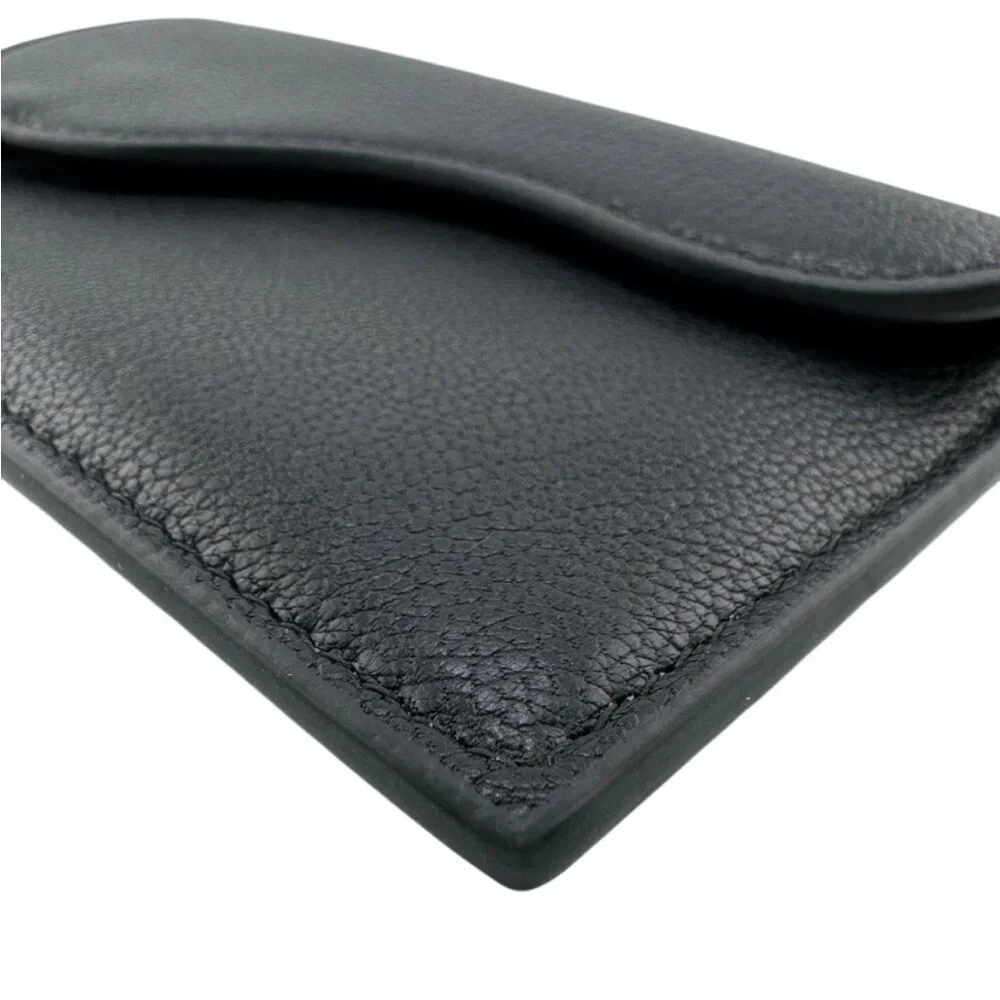 Dior Black Leather Card Case with Gold Hardware